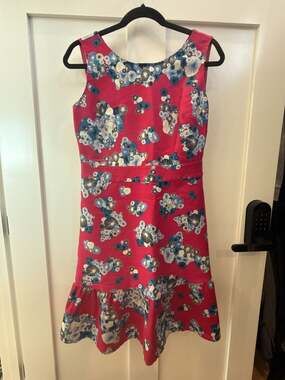 Diane von Furstenberg Topanga Mikado Floral Print Fit and Flare Dress
